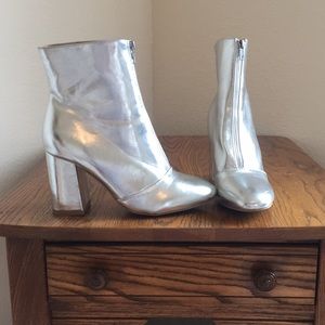 Silver Zipper Detail Booties